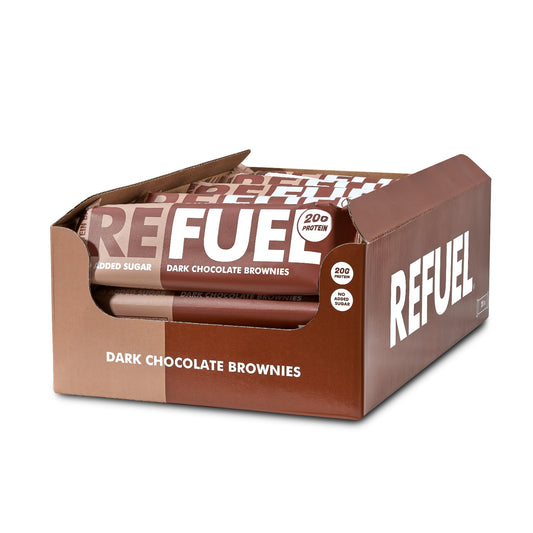 REFUEL Dark chocolate brownies Box.