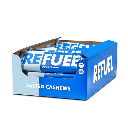 REFUEL Salted Cashews protein bar Box